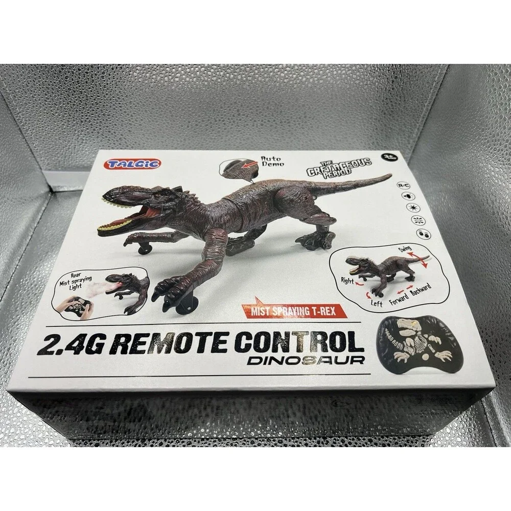 Talgic 2.4G Remote Control Dinosaur Mist Spraying T-Rex Roar